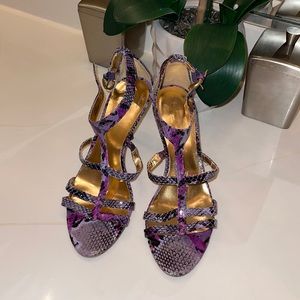 Coach purple snakeskin heels